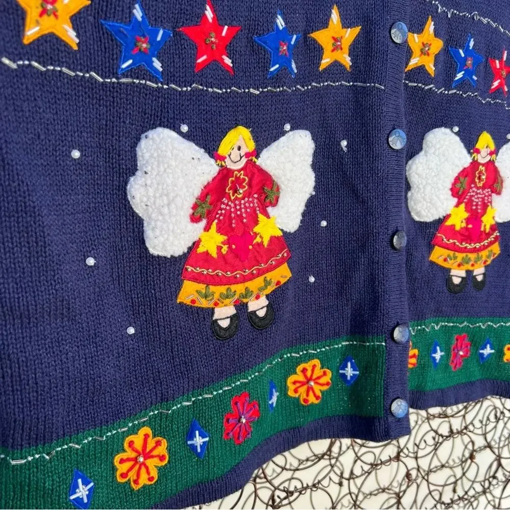 Vintage Angels Ugly Christmas Holiday Sweater Vest Volup Plus Size 26W